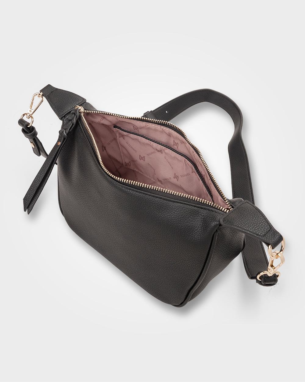 Ella Zip Top Crossbody Bag With Plait Zip Puller Detail-Handbags-PEROZ Accessories