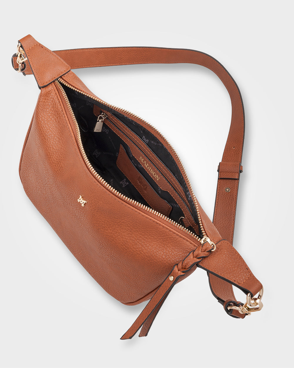 Ella Zip Top Crossbody Bag With Plait Zip Puller Detail-Handbags-PEROZ Accessories