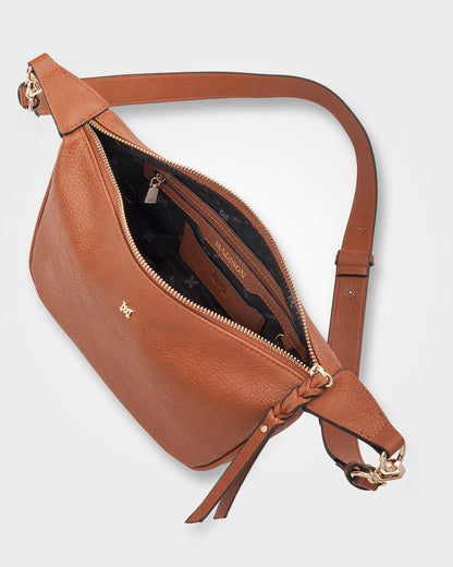 Ella Zip Top Crossbody Bag With Plait Zip Puller Detail-Handbags-PEROZ Accessories