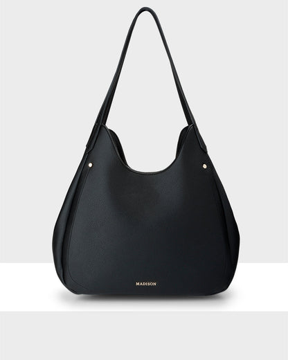 Angela Large 3 Compartment Hobo Soft Shoulder Bag-Handbags-PEROZ Accessories
