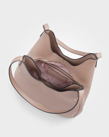 Angela Large 3 Compartment Scoop Hobo Soft Shoulder Bag-Handbags-PEROZ Accessories