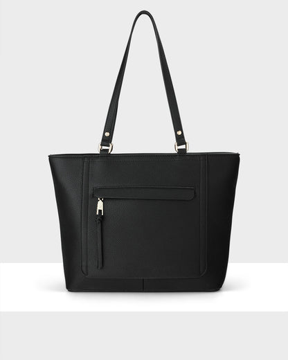 Roxanne Medium Tote With Front Zip Pocket-Handbags-PEROZ Accessories