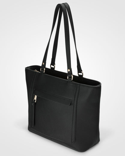 Roxanne Medium Tote With Front Zip Pocket-Handbags-PEROZ Accessories