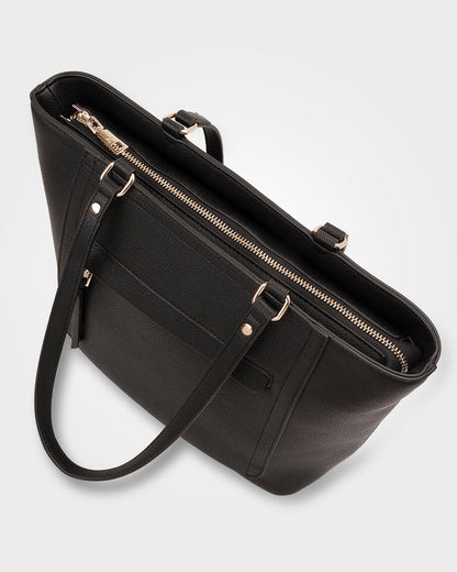 Roxanne Medium Tote With Front Zip Pocket-Handbags-PEROZ Accessories