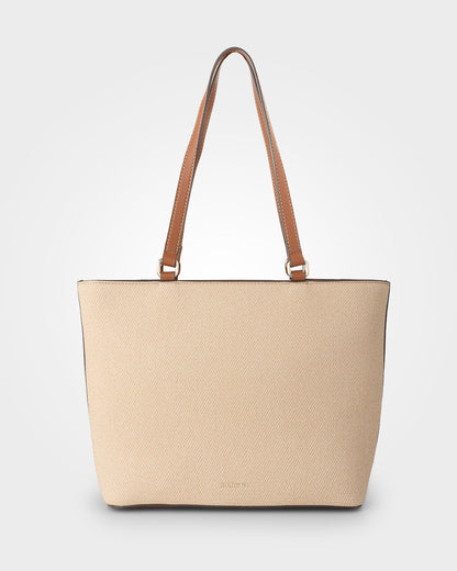 Roxanne Medium Tote With Front Zip Pocket-Handbags-PEROZ Accessories