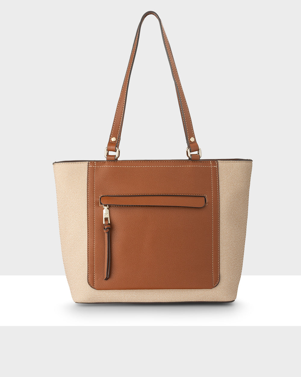 Roxanne Medium Tote With Front Zip Pocket-Handbags-PEROZ Accessories