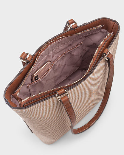 Roxanne Medium Tote With Front Zip Pocket-Handbags-PEROZ Accessories