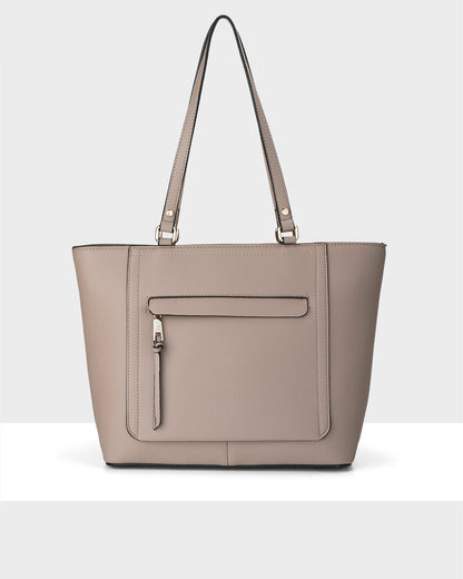 Roxanne Medium Tote With Front Zip Pocket-Handbags-PEROZ Accessories