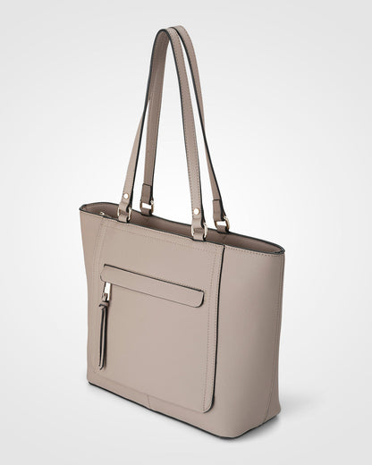 Roxanne Medium Tote With Front Zip Pocket-Handbags-PEROZ Accessories