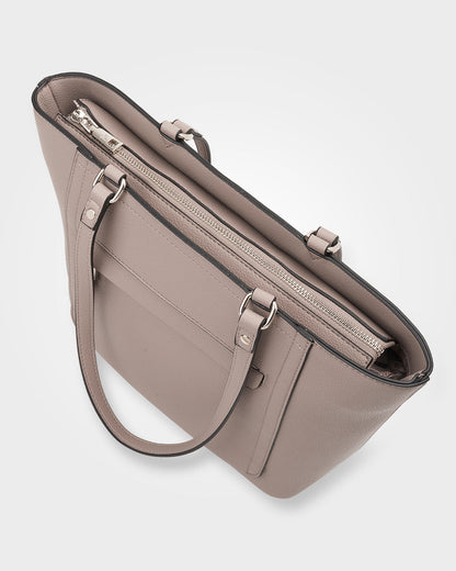 Roxanne Medium Tote With Front Zip Pocket-Handbags-PEROZ Accessories