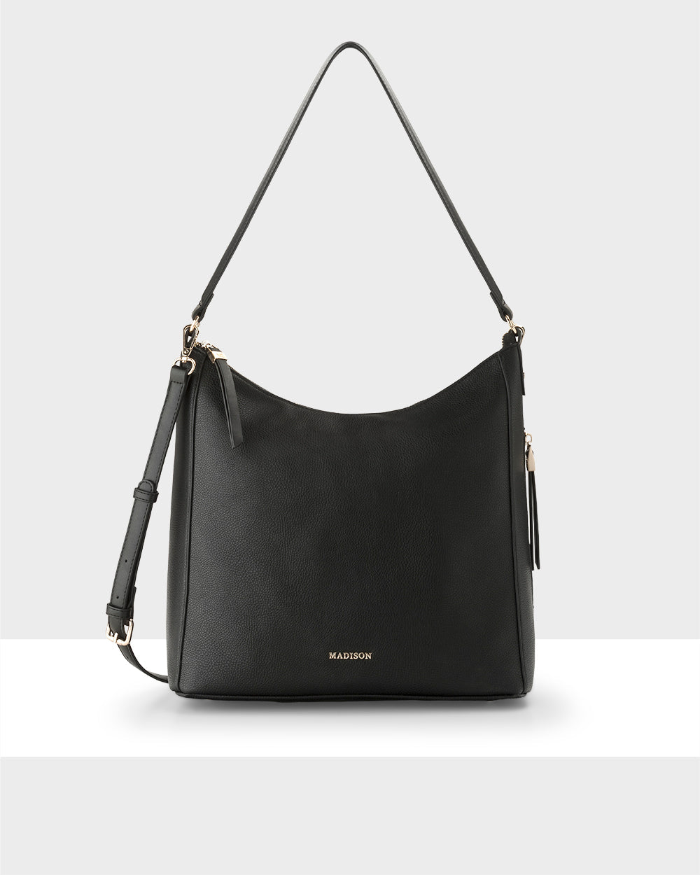 Renata Large Hobo Shoulder Bag With Crossbody Strap-Handbags-PEROZ Accessories