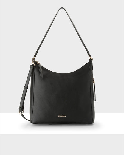 Renata Large Hobo Shoulder Bag With Crossbody Strap-Handbags-PEROZ Accessories