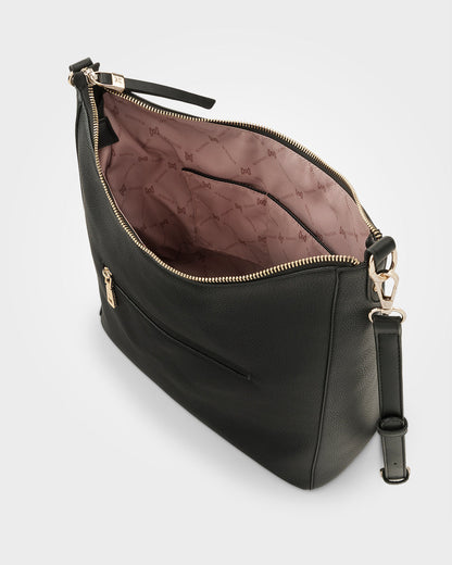 Renata Large Hobo Shoulder Bag With Crossbody Strap-Handbags-PEROZ Accessories