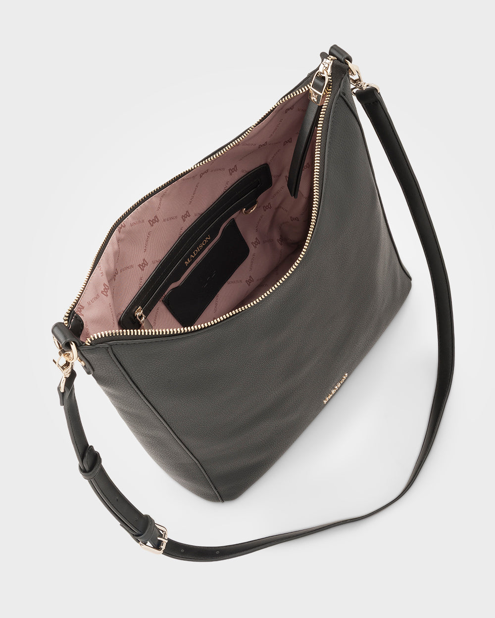 Renata Large Hobo Shoulder Bag With Crossbody Strap-Handbags-PEROZ Accessories