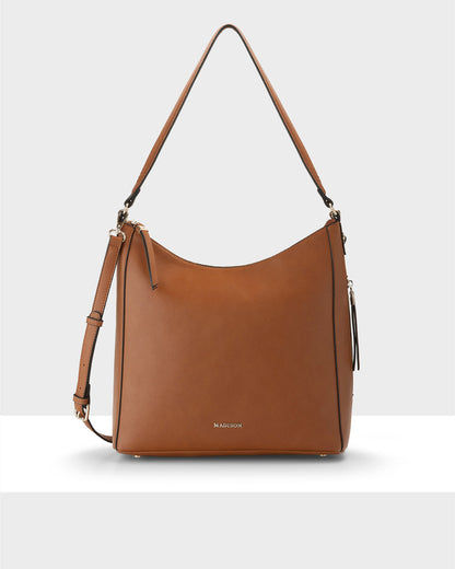 Renata Large Hobo Shoulder Bag With Crossbody Strap-Handbags-PEROZ Accessories