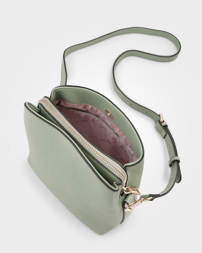 Danni Small 3 Compartment Bucket Crossbody Bag-Handbags-PEROZ Accessories