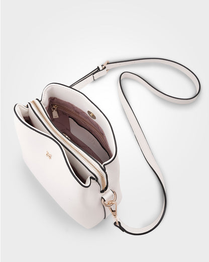 Danni Small 3 Compartment Bucket Crossbody Bag-Handbags-PEROZ Accessories