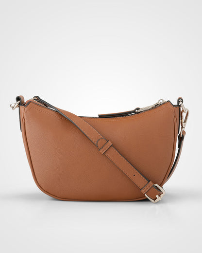 Layla Zip Top Curved Crossbody With Aztec Strap-Handbags-PEROZ Accessories