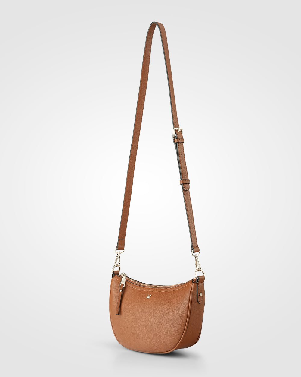 Layla Zip Top Curved Crossbody-Handbags-PEROZ Accessories