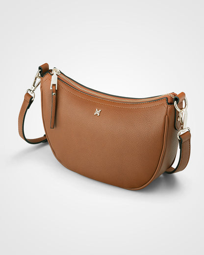 Layla Zip Top Curved Crossbody-Handbags-PEROZ Accessories