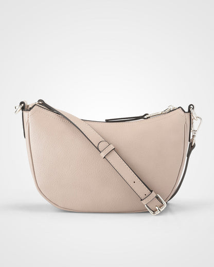 Layla Zip Top Curved Crossbody With Monogram Strap-Handbags-PEROZ Accessories