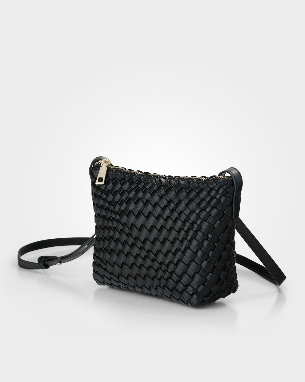 Leah Weave Small Zip Top Crossbody Bag-Handbags-PEROZ Accessories