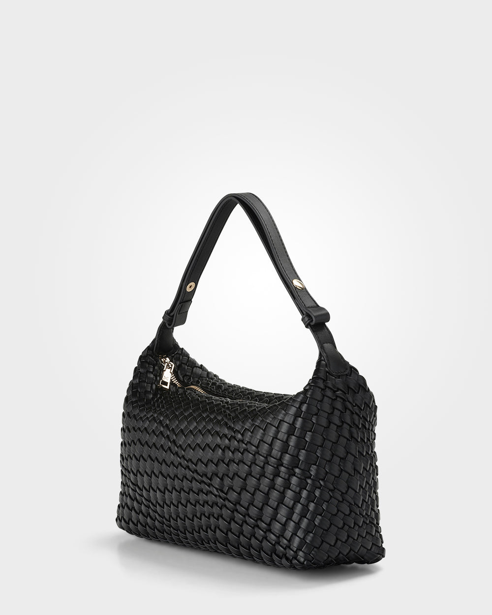 Logan Weave Zip Top Medium Hobo Shoulder Bag-Handbags-PEROZ Accessories