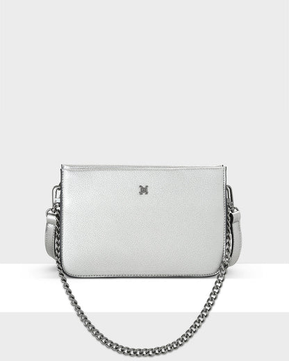 Lucinda Zip Top Convertible Chain &amp; Crossbody Bag-Handbags-PEROZ Accessories