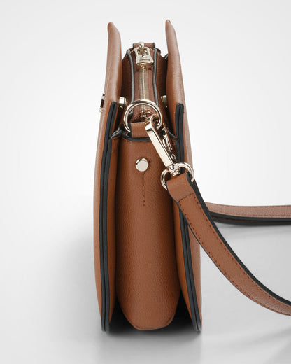 Lucinda Zip Top 3 Compartment Crossbody Bag-Handbags-PEROZ Accessories