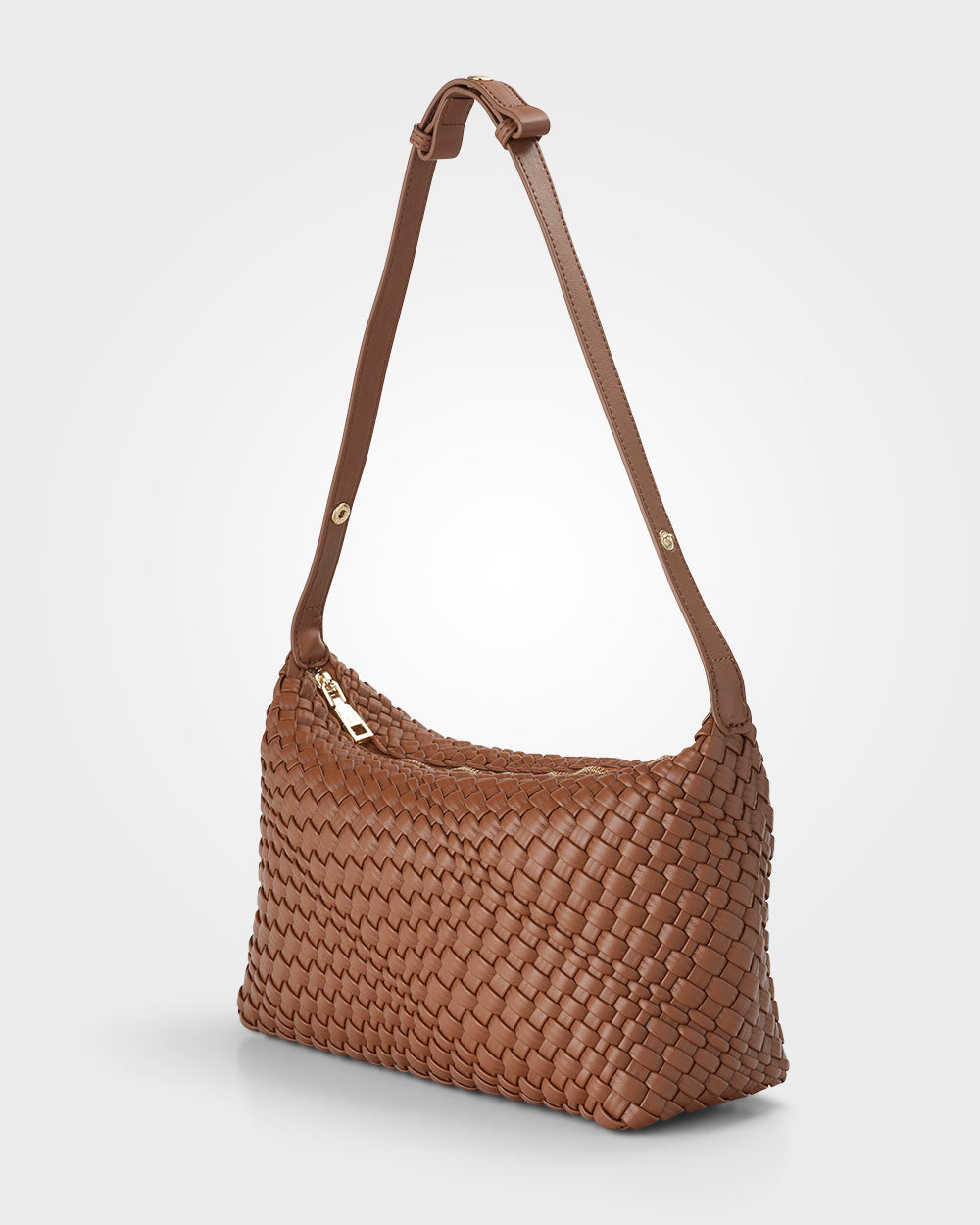 Logan Weave Zip Top Medium Hobo Shoulder Bag-Handbags-PEROZ Accessories