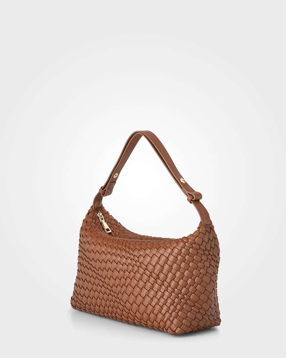 Logan Weave Zip Top Medium Hobo Shoulder Bag-Handbags-PEROZ Accessories