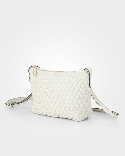 Leah Weave Small Zip Top Crossbody Bag-Handbags-PEROZ Accessories