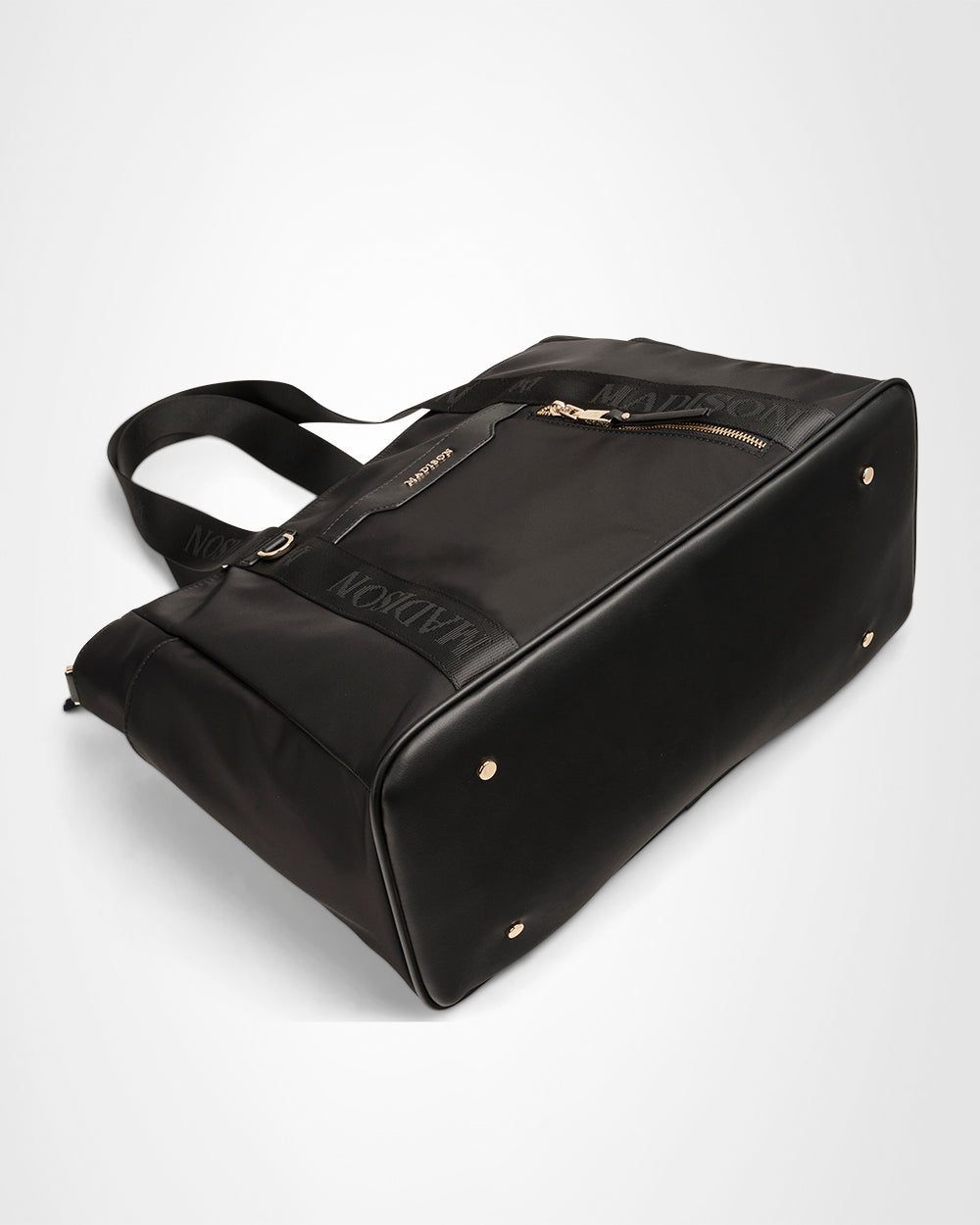 Anita Large Nylon Tote Bag With Monogram Webbing Strap-PEROZ Accessories