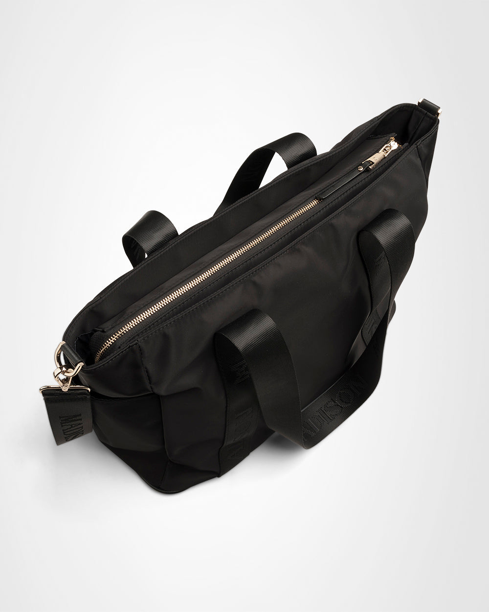 Anita Large Nylon Tote Bag With Monogram Webbing Strap-PEROZ Accessories
