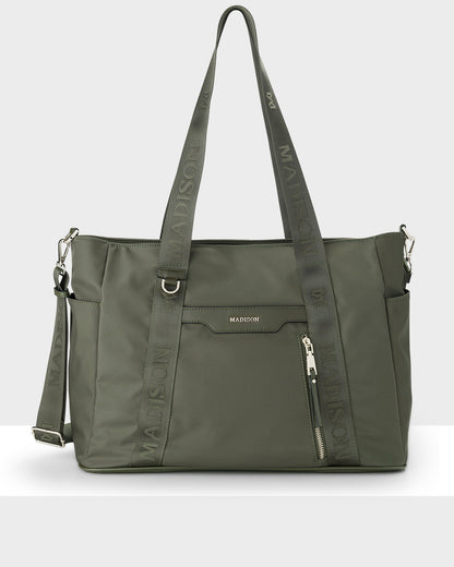 Anita Large Nylon Baby Bag With Change Mat, Stroller Clips &amp; Zip Pouch-Handbags-PEROZ Accessories