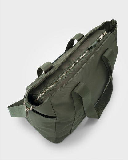 Anita Large Nylon Tote Bag With Monogram Webbing Strap-Handbags-PEROZ Accessories