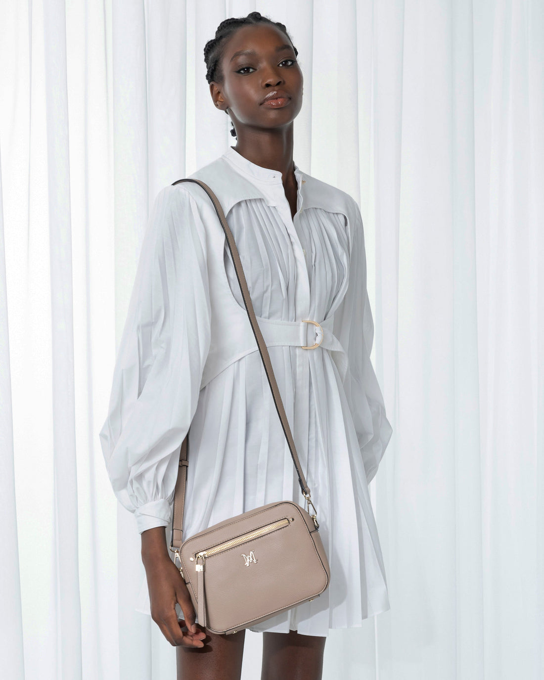 Molly Camera Crossbody Bag + Monogram Bag Strap-Handbags-PEROZ Accessories