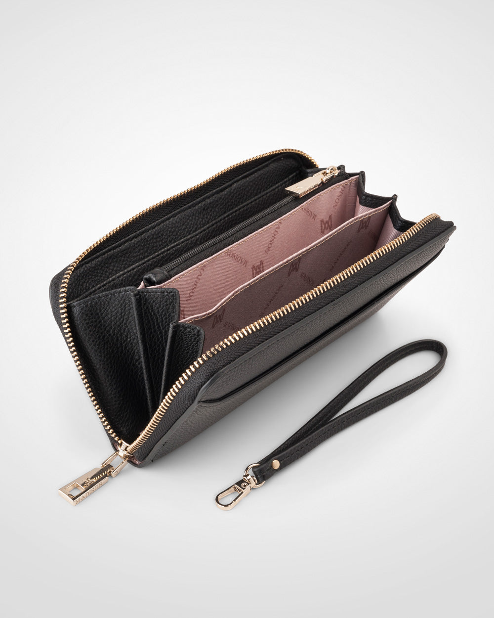 Harlow Zip Around Clutch Wallet With Detachable Wrist Strap-PEROZ Accessories