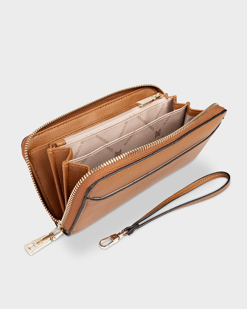 Harlow Zip Around Clutch Wallet With Detachable Wrist Strap-Wallets-PEROZ Accessories