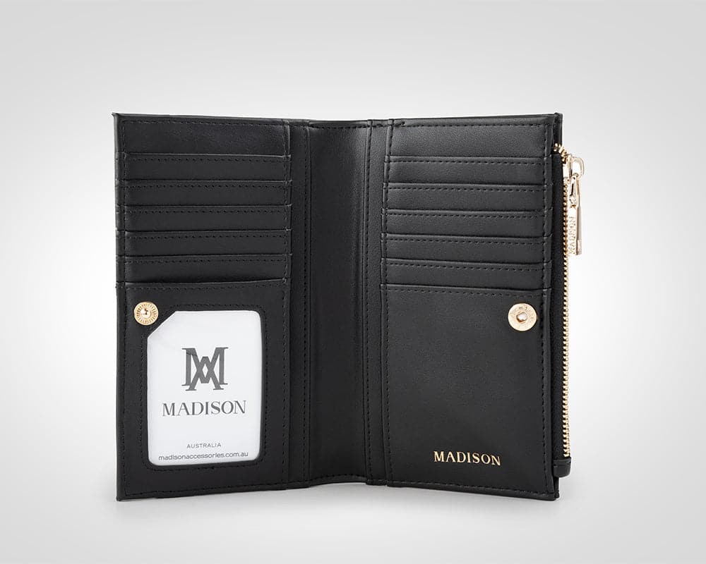 Lexi Medium Bi-Fold Zip Wallet-Wallets-PEROZ Accessories