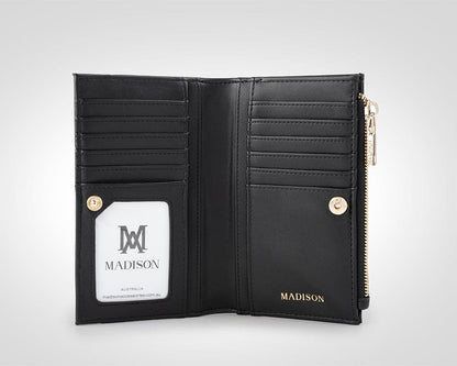 Lexi Medium Bi-Fold Zip Wallet-Wallets-PEROZ Accessories