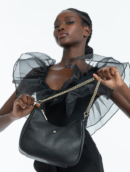 Olivia Crescent Hobo Crossbody With Chain Strap-PEROZ Accessories