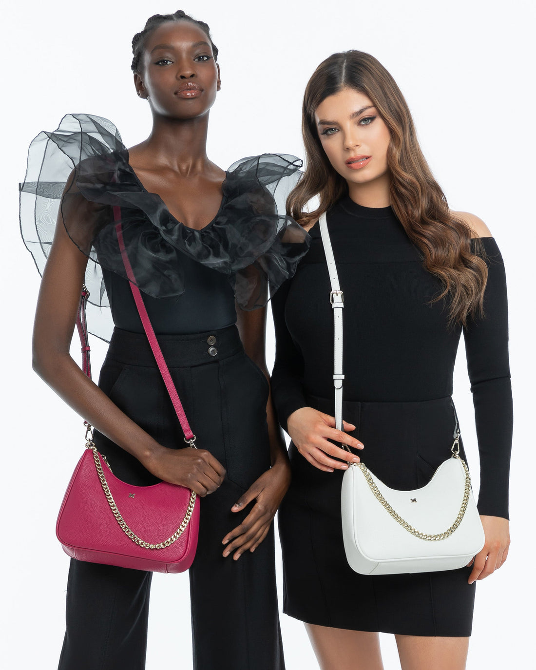 Olivia Crescent Hobo Crossbody With Chain Strap-PEROZ Accessories