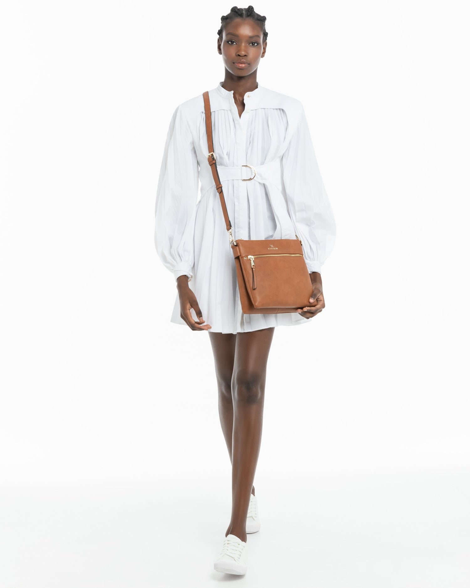 Renee Zip Top 2 Compartment Crossbody Bag-Crossbody Bags-PEROZ Accessories