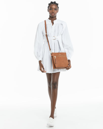 Renee Zip Top 2 Compartment Crossbody Bag-Crossbody Bags-PEROZ Accessories