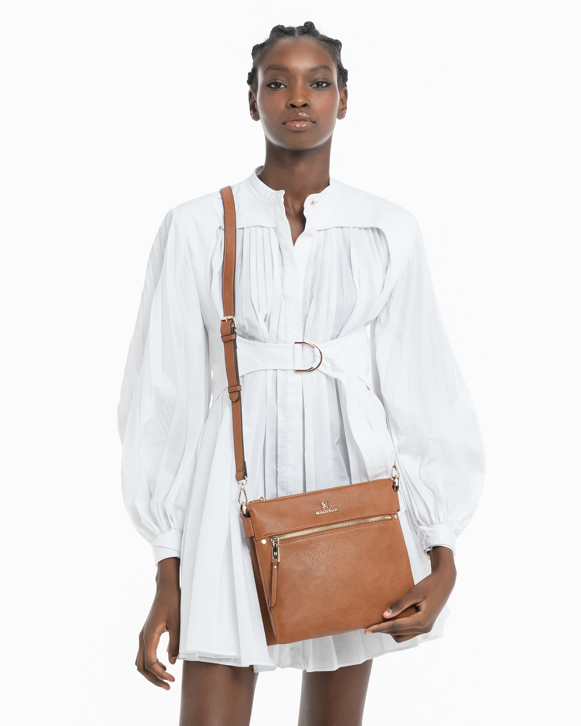 Renee Zip Top 2 Compartment Crossbody Bag-Crossbody Bags-PEROZ Accessories