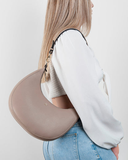 Pia Crescent Shoulder Bag With Crossbody Strap-PEROZ Accessories