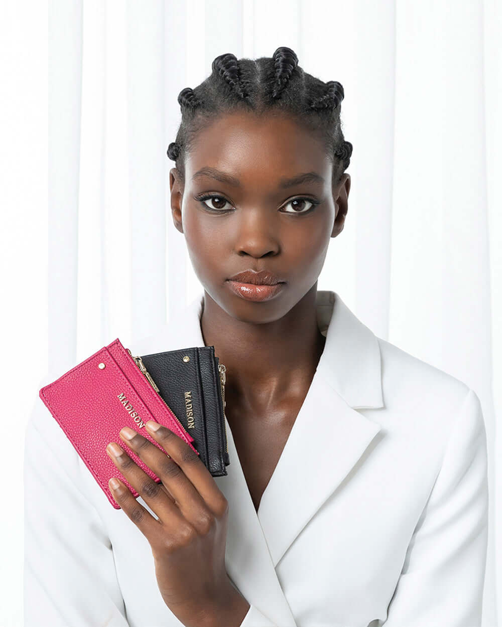 Vanessa Small Zip Purse Card Holder-Wallets-PEROZ Accessories