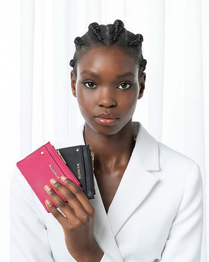 Vanessa Small Zip Purse Card Holder-Wallets-PEROZ Accessories