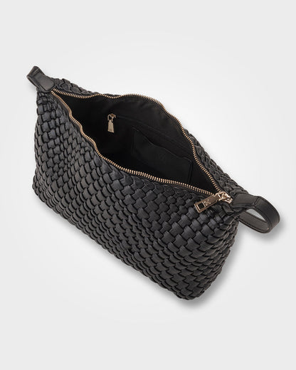 Leah Weave Small Zip Top Crossbody Bag-Handbags-PEROZ Accessories